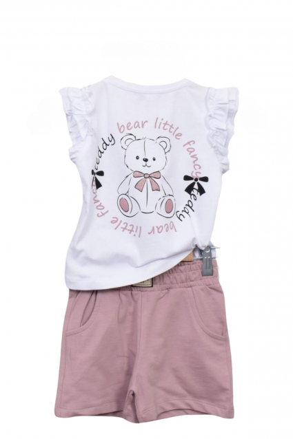 Children`s kit for a short sleeve girl, white color