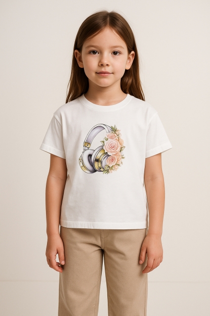 Children`s t -shirt for a girl, color ecru