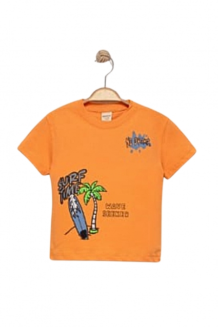A baby t -shirt for a boy, orange color