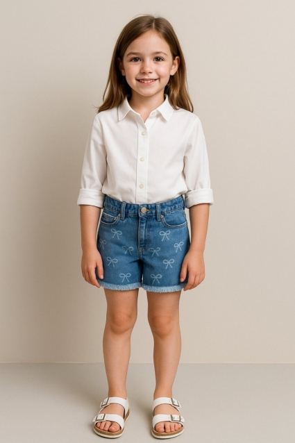 Denim scurt pentru copii pentru o fată