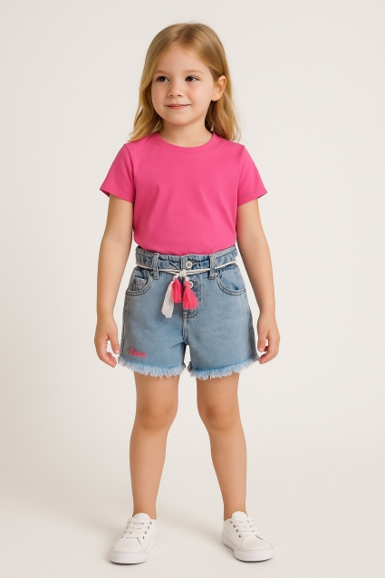 Baby shorts for a girl, blue color