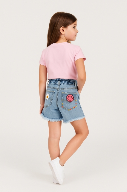 Baby shorts for a girl, blue color