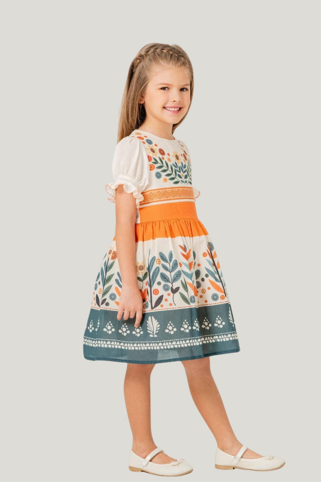 Short sleeve children`s dress, color color