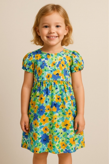 Short sleeve children`s dress, color color