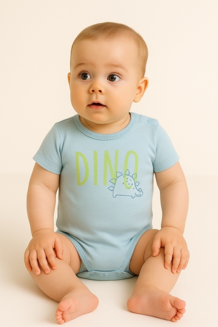 Dinosaur boy short sleeve bodysuit