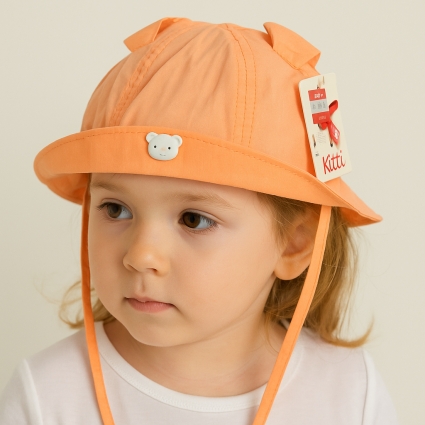 Children`s hat for a girl, a pink color