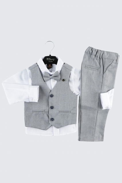 Children`s formal set for boy 4 parts, dark gray
