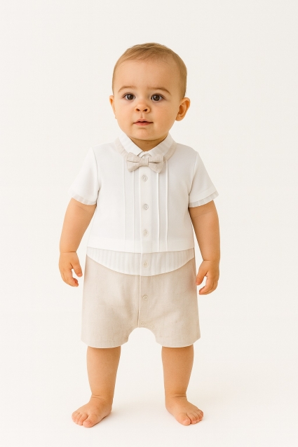 Boy short sleeve jumpsuit