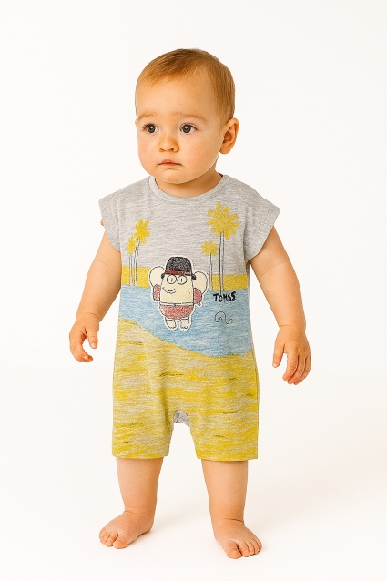 Boy short sleeve jumpsuit