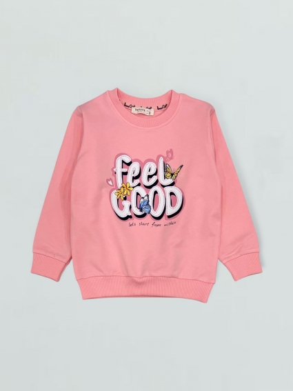 A baby blouse for a long -sleeved girl, a pink color