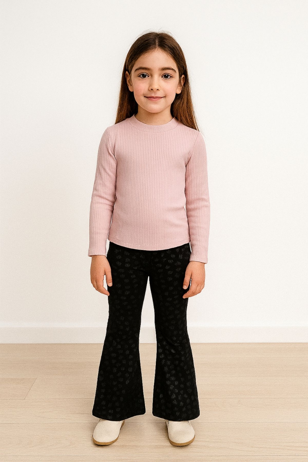 Pantaloni sport pentru copii pentru o fată, negru