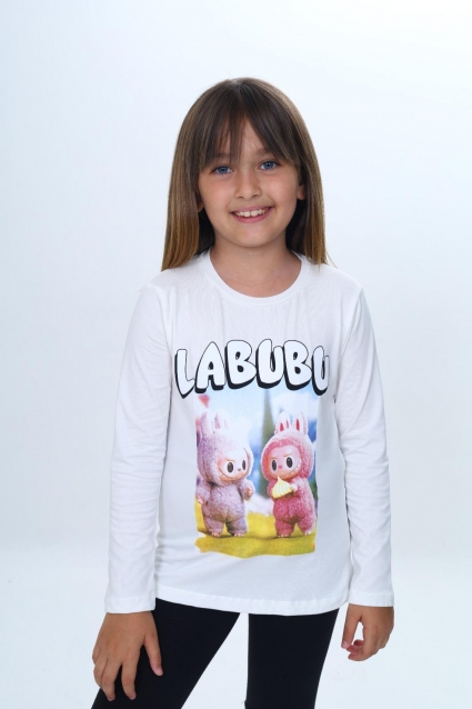 A baby blouse for a long -sleeved girl, color ecru