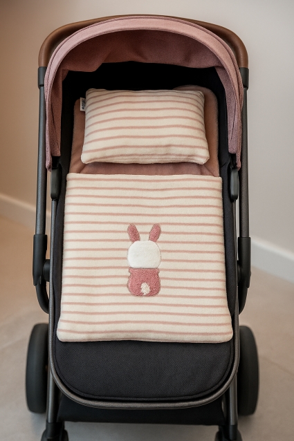 Stroller set girl with bunny