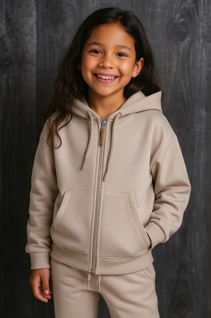 Children`s sports team girl, beige