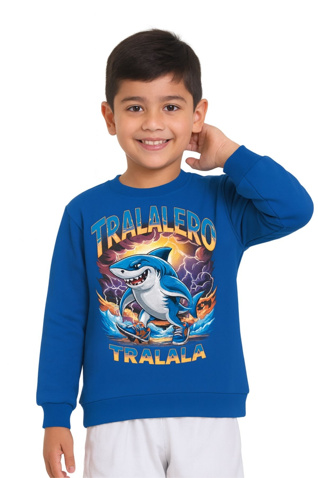 A baby blouse for a long sleeve boy, blue color
