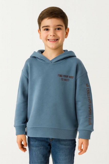 Children`s sweatshirt for a boy, blue color