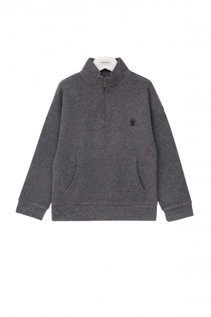 A baby blouse for a long sleeve boy, dark gray