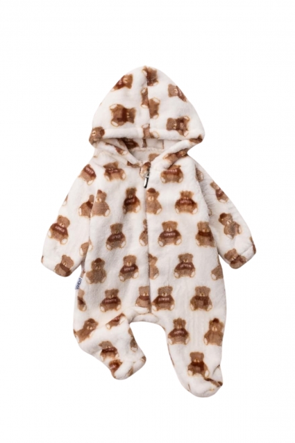 Children`s overalls for a long -sleeved boy, brown color