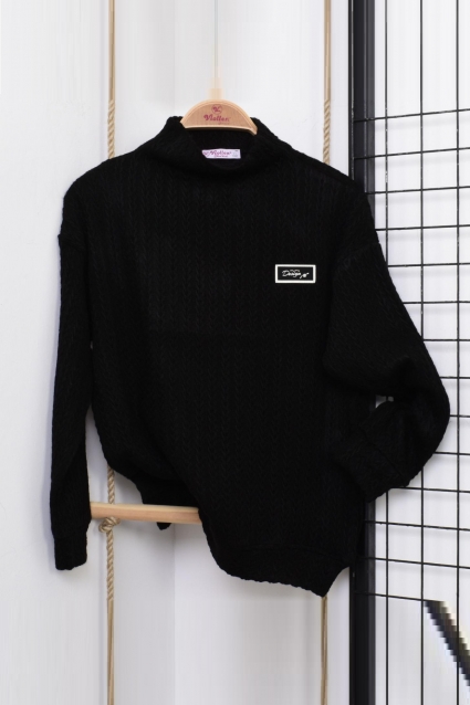 Bluza pentru copii pentru fete cu maneca lunga, culoare neagra