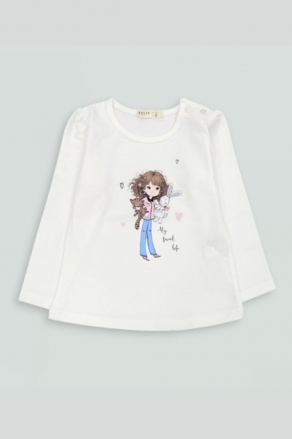 Bluza pentru copii pentru fata, culoare ecru