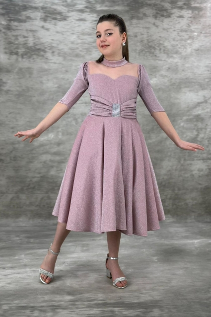 Rochie formala pentru copii, de culoare violet inchis
