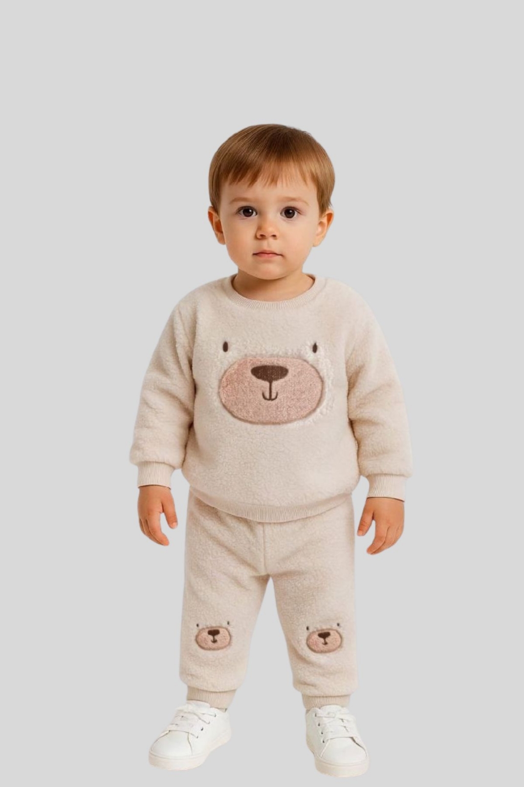 Children`s set with long sleeves, ecru color
