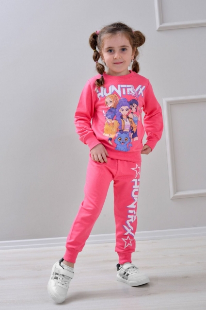 Children`s set for girls with long sleeves, color cyclamen