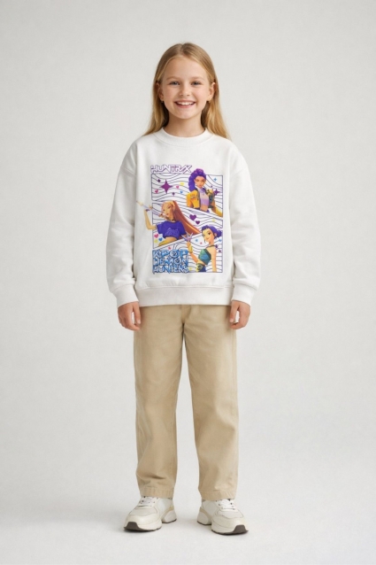 Children`s blouse for girls with long sleeves, color ecru