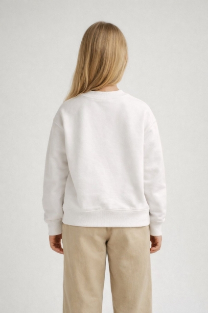 Bluza pentru copii pentru fete cu maneca lunga, culoare ecru