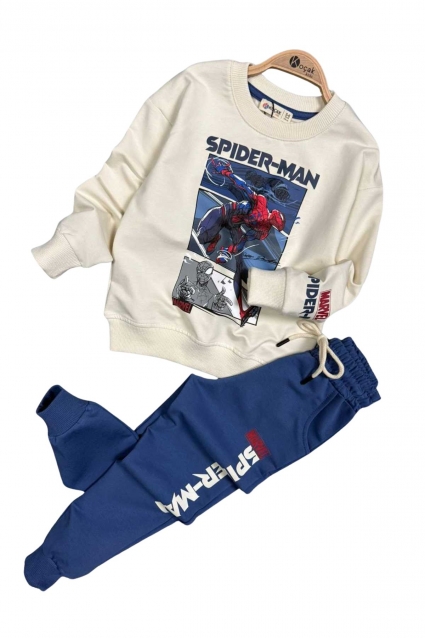 Children`s set for a boy with long sleeves, dark blue color