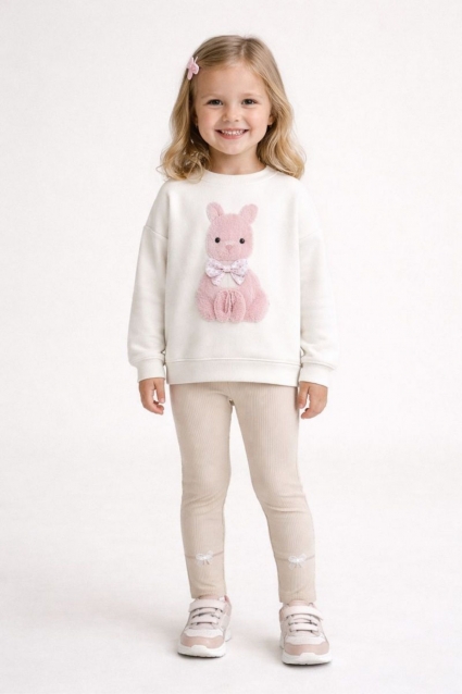 Children`s leggings, beige color