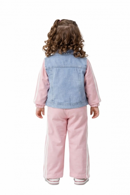 Children`s set for girls with long sleeves 3 pieces, pink color