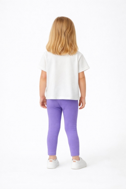 Children`s set for girls with short sleeves, purple color