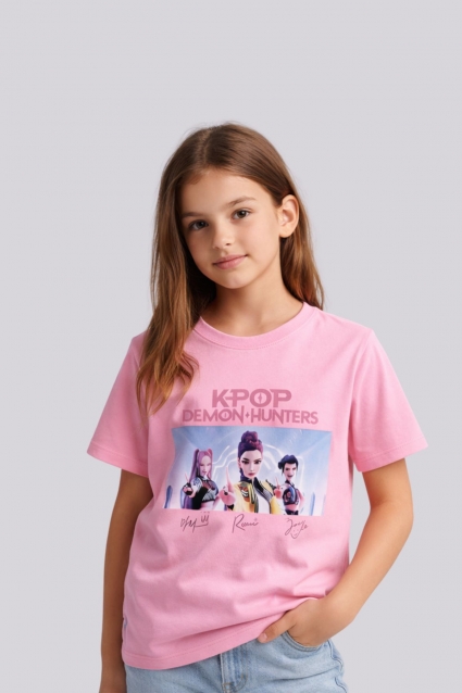 Tricou copii pentru fata, culoare roz deschis