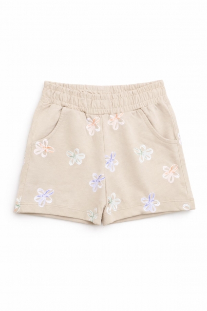 Pantaloni scurți pentru copii pentru fete, de culoare bej