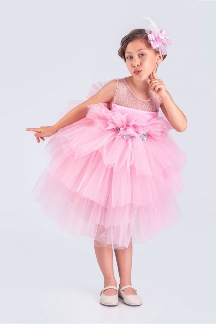 Children`s formal dress, pink color