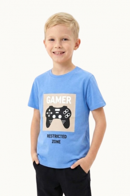 Children`s t-shirt for a boy, white color