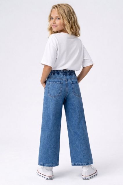 Children`s jeans for girls, dark blue color