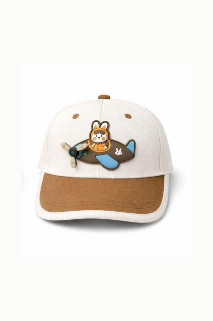 Children`s hat for a boy, beige color