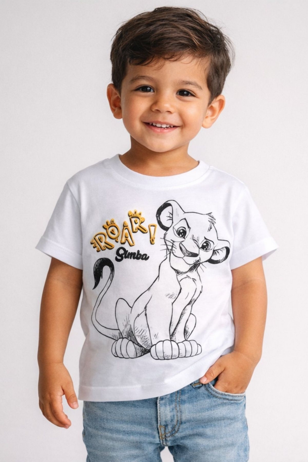Tricou copii pentru baietel, de culoare alba