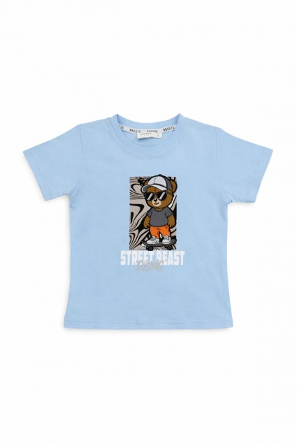 Tricou pentru copii baiat, culoare albastru deschis