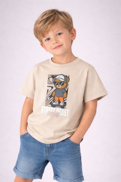 Children`s t-shirt boy, beige color