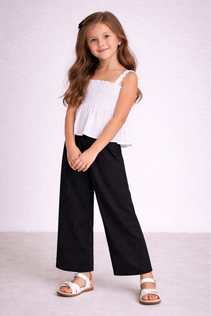 Children`s pants, girl, black color