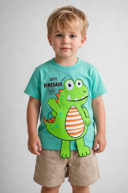 Children`s t-shirt for a boy, color turquoise