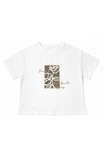 Children`s t-shirt for a girl, color ecru
