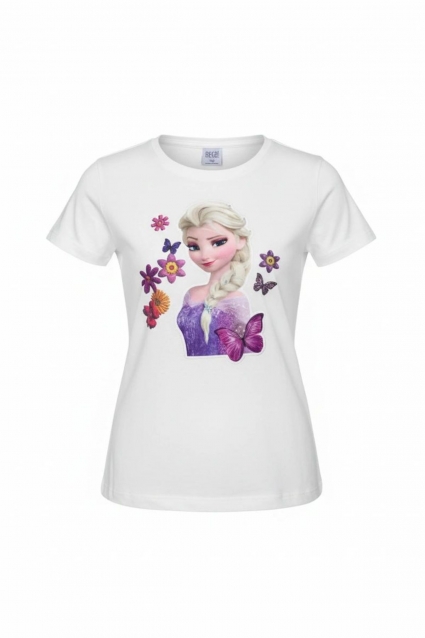 Tricou copii pentru fata, culoare ecru