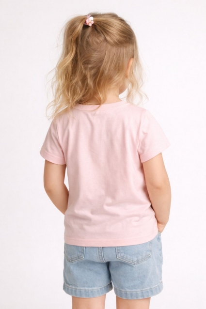 Tricou copii pentru fata, culoare roz deschis