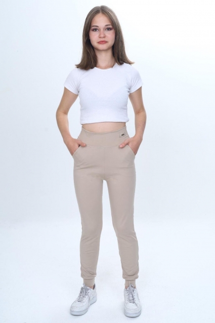 Children`s leggings, beige color