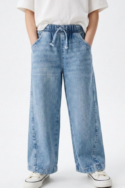 Children`s jeans for girls, light blue color
