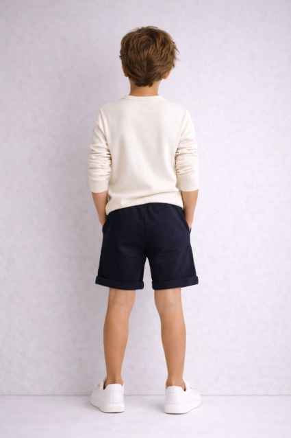 Children`s shorts for a boy, dark blue color